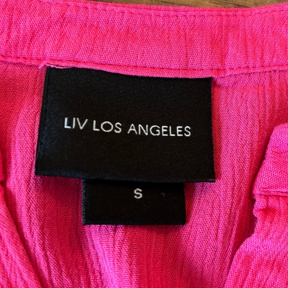 Liv Los Angeles Pink Lightweight Top Embroidery Top Boho Women's Size Sm… - Picture 9 of 11
